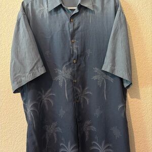 Pierre Cardin Blue Casual Shirt with Tropical Design